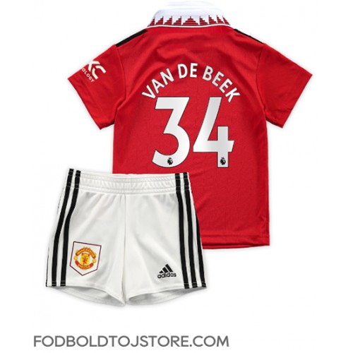 Manchester United Donny van de Beek #34 Hjemmebanesæt Børn 2022-23 Kortærmet (+ Korte bukser)